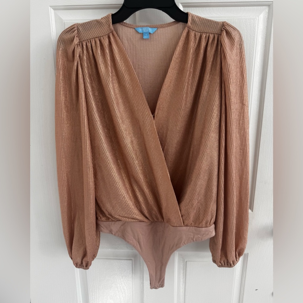 Draper James Shimmering Copper Bodysuit